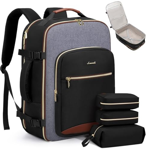 LOVEVOOK Handgepäck Rucksack Flugzeug, Reiserucksack Damen Groß 40L Herren Wasserdicht, Laptop Backpacks 17 Zoll Mit Laptopfach, Travel Backpack Daypacks Für Schule Arbeit Camping