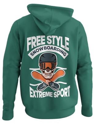 knut Fashion & Streetwear Free Style Extreme Sport Snowboarder Herren Hoodie mit Snowboard Unisex Kapuzenpullover Snowboarding Bekleidung große Größen S - XXXXXL