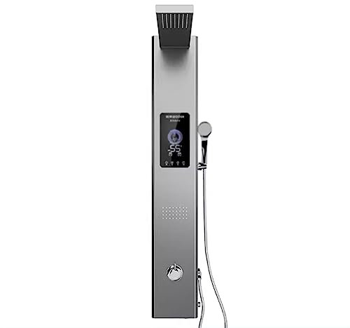 WolFum Shower System, Wall Mounted Integrated,Heat Constant Temperature Electric, Shower Head, Shoulder Spray, Bidet Spray (Silver)