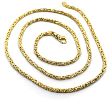 generico Kette aus 18 Karat Gelbgold, 750, Königskette, solide, Stärke 1,9 mm, Länge 60 cm., 60 CM, Gold, Kein Edelstein