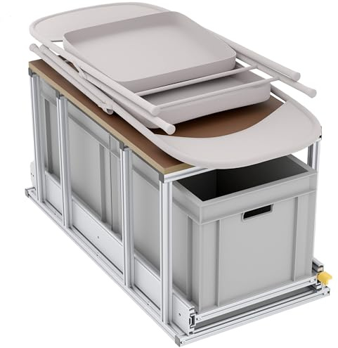 Tinobu Heckauszug mit stabiler Ablage für Wohnmobil, Länge 80cm, 220kg Schwerlastauszug (Breite: 30cm)
