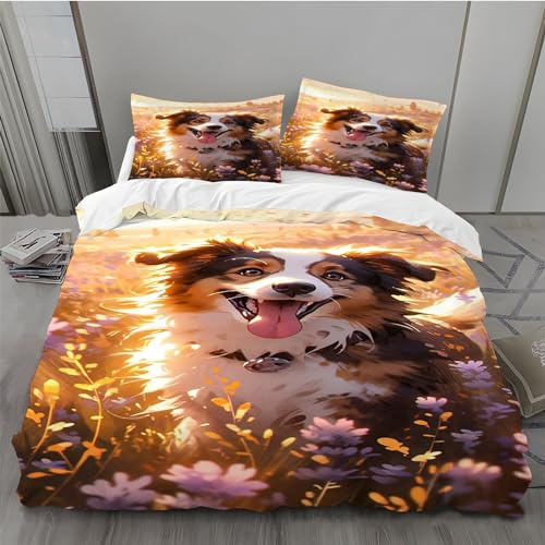 BAIL Housse de Couette 240 x 260 Fleurs Housse Couette Très Doux Parure de Lit Adulte en Microfibr 2 Taies d'oreiller 65 x 65 cm Convient pour Chambre