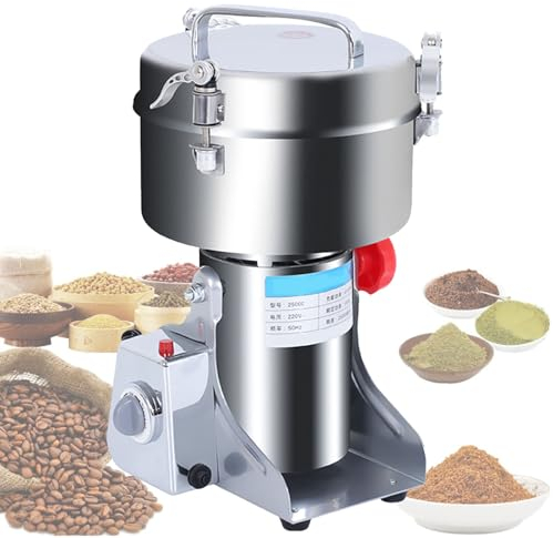 Cashwise 2500g Grain Mill Electric Digital Grinder, with Stainless Steel & Commercial Motor, 30s High-Speed Superfine Grinding, Spice Grain for Dried Cereal/Herb/Spice/Nut