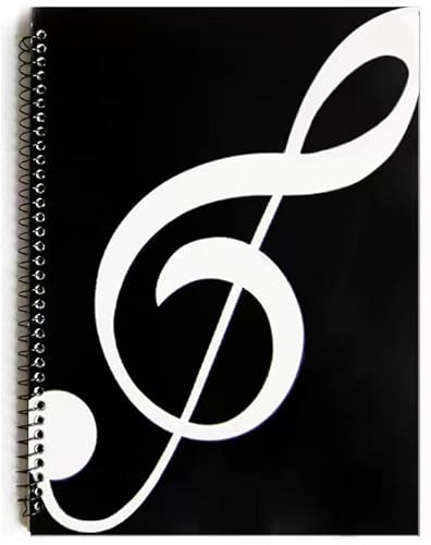 ERUIZILLA Leeres Notenbuch, 100 Seiten, Komposition, Manuskript, Manuskriptpapier, Notizbuch, 26 x 19 cm (schwarze Musik)