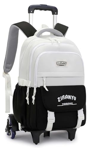 Yumenam Schulranzen Mädchen Schulrucksack mit Rollen Schultrolley Trolley Rucksack Teenager mädchen Schulranzen Jungen Schulrucksack Schultasche Sporttasche Daypack