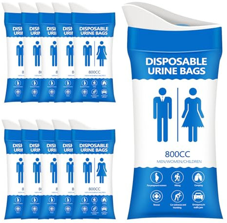 COZYPEPE Disposable Urine Bag for Emergency Use, 24 PCS 800ML Unisex Urinal Bag,Travel Urine Bag, Portable Toilet Bag, Vomit Bag for Camping, Traffic Jams, Pregnant, Patients, Hiking and Kids.