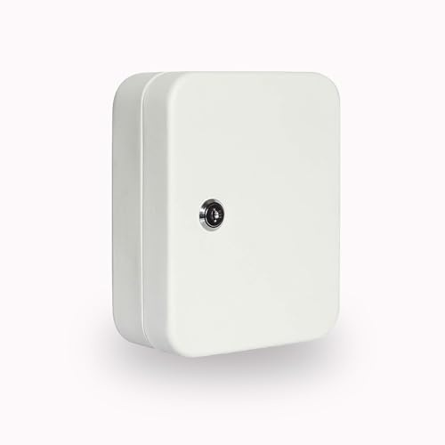 Milosc Wall Mounted Key Box, 48 Keys Holder With Hooks Locking Metal Safe Key Storage Box For Home or Office