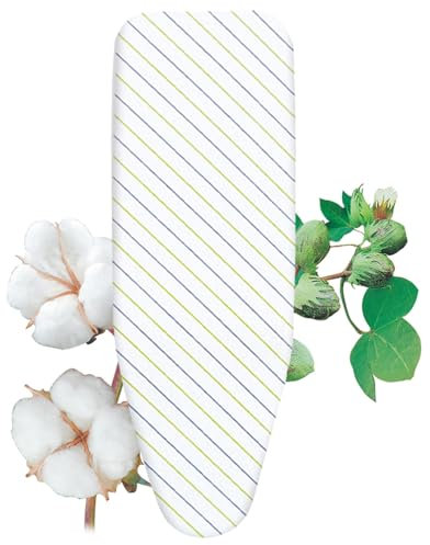 35x12in 39x13in Ironing Board Cover,43x13in 47x15in Cotton Ironing Board Cover And Pad Homes Iron Board Cover Drawstring Ironing Cover And Pad(Yellow blue stripes,110x35cm)
