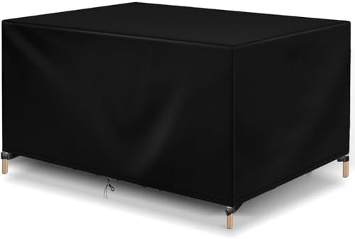 Abdeckung für Gartenmöbel-Set, 220 x 220 x 220 cm, wetterfest, Terrassenabdeckung für rechteckige Tische und Stühle, robustes Oxford-Gewebe, schützt Rattanmöbel