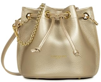 LANCASTER | Alba Double - Petit Sac bourse Cuir de Vachette Grainé Champagne - In - Nude