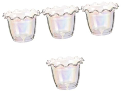 Glassskål, 4 st Spets Dessertskål Salladsskål Glas Dessertkoppar Dessertkopp Återanvändbar Glasskopp Yoghurtkoppar Dessertskålar Förrättskoppar for fester Puddingkoppar Fruktkoppar Serveringsskålar(As