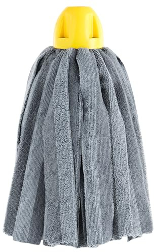 MAYA Fregona MAX Pro Tiras. Limpieza para Todo Tipo de Suelos. 100 % Microfibra. Super Absorbente y No Raya. Rosca Universal. Pack de 1 Fregona (Amarillo)