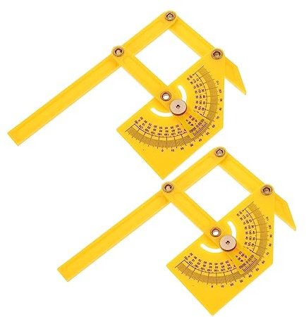 BAZEITFLOW 2 Pezzi Goniometro Professionale Gradi con Braccia Righello in Abs Resistente Falegnami Architetti e Studenti per Misurazioni Precise e Tracciature