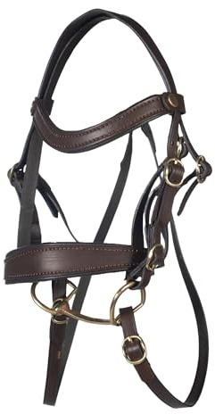 HKM Hobby Horsing Trense Basic – para caballos – Incluye riendas, correa para la cabeza y dentadura – marrón