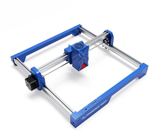 ATOMSTACK Swift 7W Laser Graviermaschine, AI Text-zu-Bild, Tragbare Lasergravur für Anfänger, Hochpräzisions Holz Lasergravierer Laserschneider für DIY Geschenk, 300x300mm, Blau