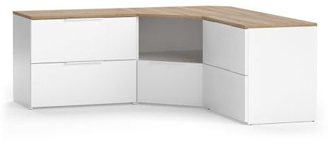 Vicco Parete attrezzata soggiorno Wido, Bianco, 3 parti, adatto per il montaggio a parete e combinabile con altri moduli