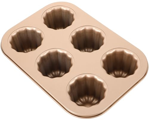 ROMISBABA 6-cup Non-stick Angel Bell Cake Mold Baking Pan Dark Golden DIY Kitchen Supply for Muffin and Cupcake Baking