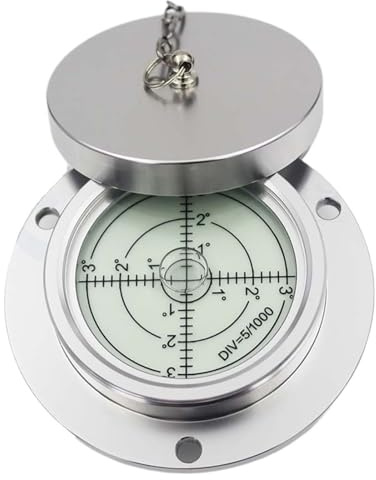 HIDUHEDN Nivel de Burbuja Redondo, Herramienta de nivelación de vehículos de ingeniería, línea Interior Transparente de precisión múltiple, Burbuja de Nivel Universal Dia90 100mm(90mm-123N)