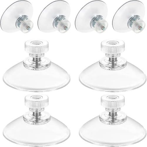 hankousi Juego de 8 ventosas fuertes, tornillos M4 de 41 mm y tuercas de plástico para mesas de cristal y muebles de ratán