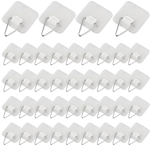 40 Pezzi Ganci Adesivi per Quadri, Appendi Quadri Senza Chiodi e Senza Fori, Ganci per Parete Quadrati 2,5x2,5 cm, Supporti per Cornici, Foto, Poster e Decorazioni Casa