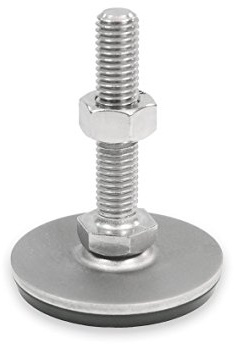 Ganter Standardelement | rostfritt stål justerbara fötter – GN 41–40-M10-50-D3-SK| Fotdiameter 40 mm | gummivulkaniserat, svart
