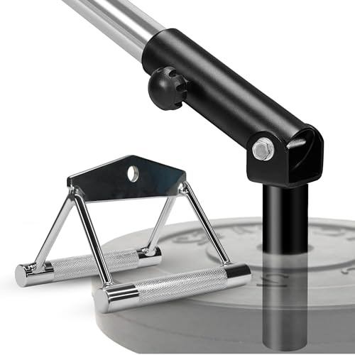 Yes4All YLTL Combo T-stång radinsats + dubbelt D-handtag, passar 5 cm olympiska stänger, full 360° vridbar bra för rygg, muskler, arm, helkropp och stöd dödlyft, knäböj för hemmagym