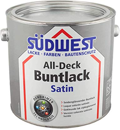 Südwest All-Deck Buntlack Satin RAL 7001 Silbergrau 2,5 Liter