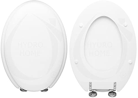 HYDRO HOME Tavoletta Wc Compatibile con SCULTURE HATRIA SPEA, Copriwater In Legno Rivestito Con 2 mm Di Resina Colore Bianco, Cerniere Fissaggio Dall'alto MADE IN ITALY