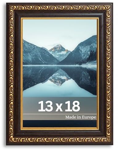 VictoR antik – konstfull fotoram Chagall i svart guld – 13 x 18 cm dekorativ bildram vintage – lämplig för certifikat – bildram svart 13 x 18 – barock