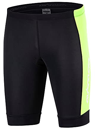 Airtracks Herren Funktions Fahrradhose Kurz Pro Line - Radhose - Kurze Radleshose - 3D Coolmax Sitzpolster - Atmungsaktiv - Reflektoren