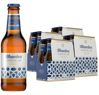 Alhambra Especial, Cerveza Lager Sin Alcohol, Pack 24 Botellines x 25cl