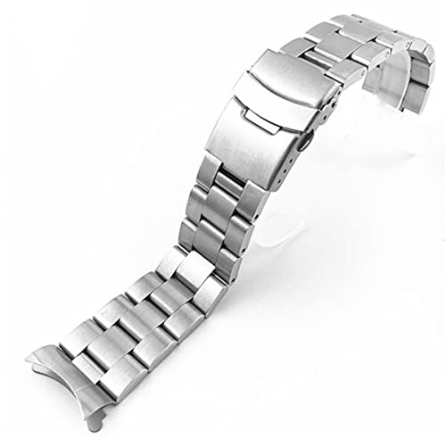 ZZDH Uhrenarmbänder Edelstahl Ersatzband Metall Uhrarmband Gebogene Uhr Band Wechselarmband Uhr Armband Watch Wrist Strap Band Replacement 18mm 19mm 20mm 21mm 22mm 24mm
