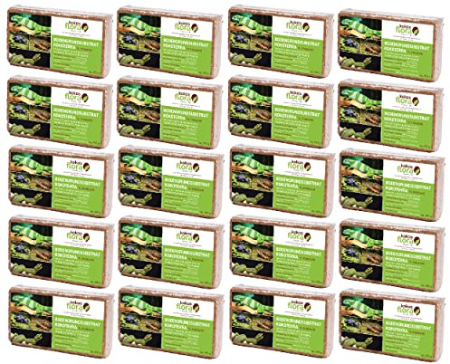 KOKOSFLORA 180L Standard – 20 x Ca. 650G Ziegel- Torffrei - Ideal Für Drinnen Und Draussen. Geeignet Für Kübelpflanzen, Zimmerpflanzen, Balkonkästen Und Gartenbeete