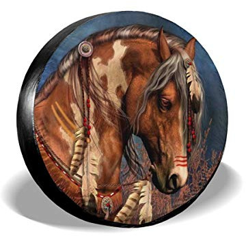 934 Cavallo Nativo Americano Ruota di Scorta Coperture della Antipolvere Copri Ruota di Scorta Carino Copriruota Universale per Auto RV Camion Rimorchio 14Inch