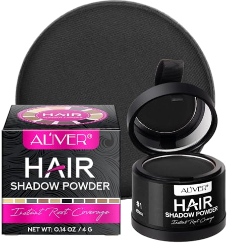 Ritocco Ricrescita Capelli, 4g Polvere per Capelli Waterproof Correttore per Infoltimento Capelli Donna e Uomo, Hairline Shadow per Riempire Capelli Diradati (Nero)