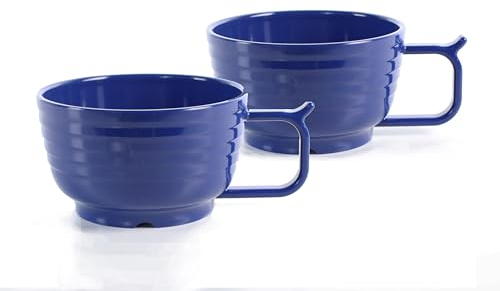 Harfield High Heat Mugs Royal Blue 300ml Pack of 2 Virtually Unbreakable Polycarbonate