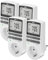goobay - Zeitschaltuhr 4er Set digital mit 16 Programmen - Zeitschaltuhr Steckdose mit Zufallsmodus zum Einbruchschutz - Timer Steckdose inkl. 100 Tage Back-up Akku - 3680W - 230V (AC) - 16A - 74217