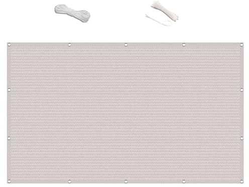 Balkon Sichtschutz Balkonabdeckung 1.15 x 1.6 m UV Und Witterungsbeständigkeit Balkonschutz Balkonabdeckung Sonnensegel Rechteckig mit Ösen Und Kabelbinder für Den Gartenzaun, Weiß