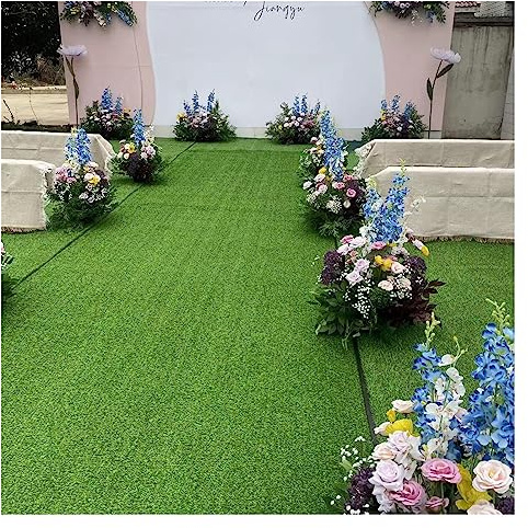Tappeto erboso artificiale verde ad alta densità su misura per animali domestici, giardino, cortile, erba sintetica sintetica con drenaggio, 3 cm, altezza del pelo 60 x 90 cm