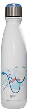 Borraccia Termica Bottiglia Termica Acciaio Inox 500ml Made in Italy 24 Ore Freddo & 12 h caldo - Personalizzata con nome - Icone (Stetoscopio B)