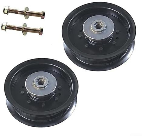HEBEOT Flache Spannrolle, Stahl-Riemenscheibe, flache Spannrolle, Lager für AYP für Handwerker, Rasenmäher, Traktor mit 121,9 cm und 137,2 cm Deck (2 Stück)