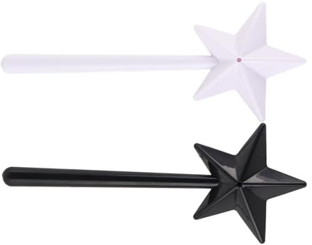 2 Pezzi a Forma di Bacchetta Saliera Agitatori per Dispenser di Sale in Plastica a Forma di Stella Carino Forniture da Bianco, con Tocco Magico, per le Donne Che Amano