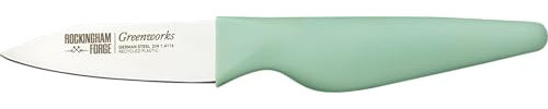 Rockingham Forge Greenworks Paring Knife 8cm Blade, Green Recycled Plastic, German Stainless Steel, Dishwasher Safe