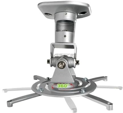 Ceiling mount bracket projector retractable arm swivel rotate tilt adjustable hanger pr01(Silver)