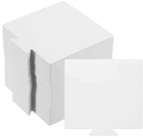 sourcing map 200pcs Mini Cake Boards, Mousse Cake Cardboards Square Cake Bases Plates Cupcake Dessert Displays Base Tray for Cupcakes, Cakes, Pastries, Dessert Base - Grease Proof (White)