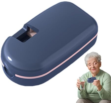 Divisor de tabletas con organizadores de pastillas,Divisor de pastillas | con pastillero | Dispensador de tabletas diario de viaje pequeño,Trituradora de pastillas portátil para bolsillo de bolso par