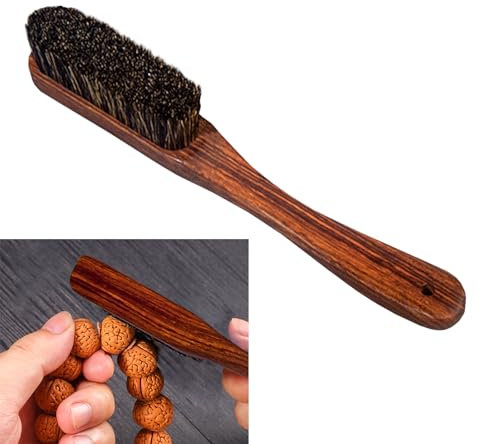 Boars Hair Rock Climbing Brush, Rosewood Climbing and Bouldering Brush Shine Buff Wooden Bracelet Jewelry Shoe Brush, Shoe Polish Applicator Brush Handheld Cleaning Brush Firm Bouldering Chalk Brush