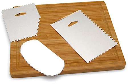 Cabilock 6 Piezas raspador para Hornear Pasteles Soporte de Pastel Cortador de Pastel Fondant Cacerola Artilugio Paleta Junta Utensilios de Cocina para Hornear raspador de Torta Silver