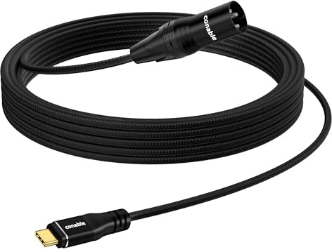 USB C to XLR Cable 4 FT, Unidirectional USB Type C to XLR Male Output Stereo Cable Nylon Braided Jacket, Smart Chip, for Amplifier, Speaker, Mixer Console