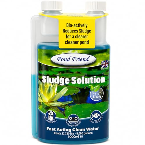 Pond Friend Sludge Solution – Natural Sludge Remover for Ponds & Filters – Friendly Bacteria Consumes Silt, Fish Waste & Organic Debris – 1000ml Treats 22,720 Litres – Safe for Fish & Wildlife